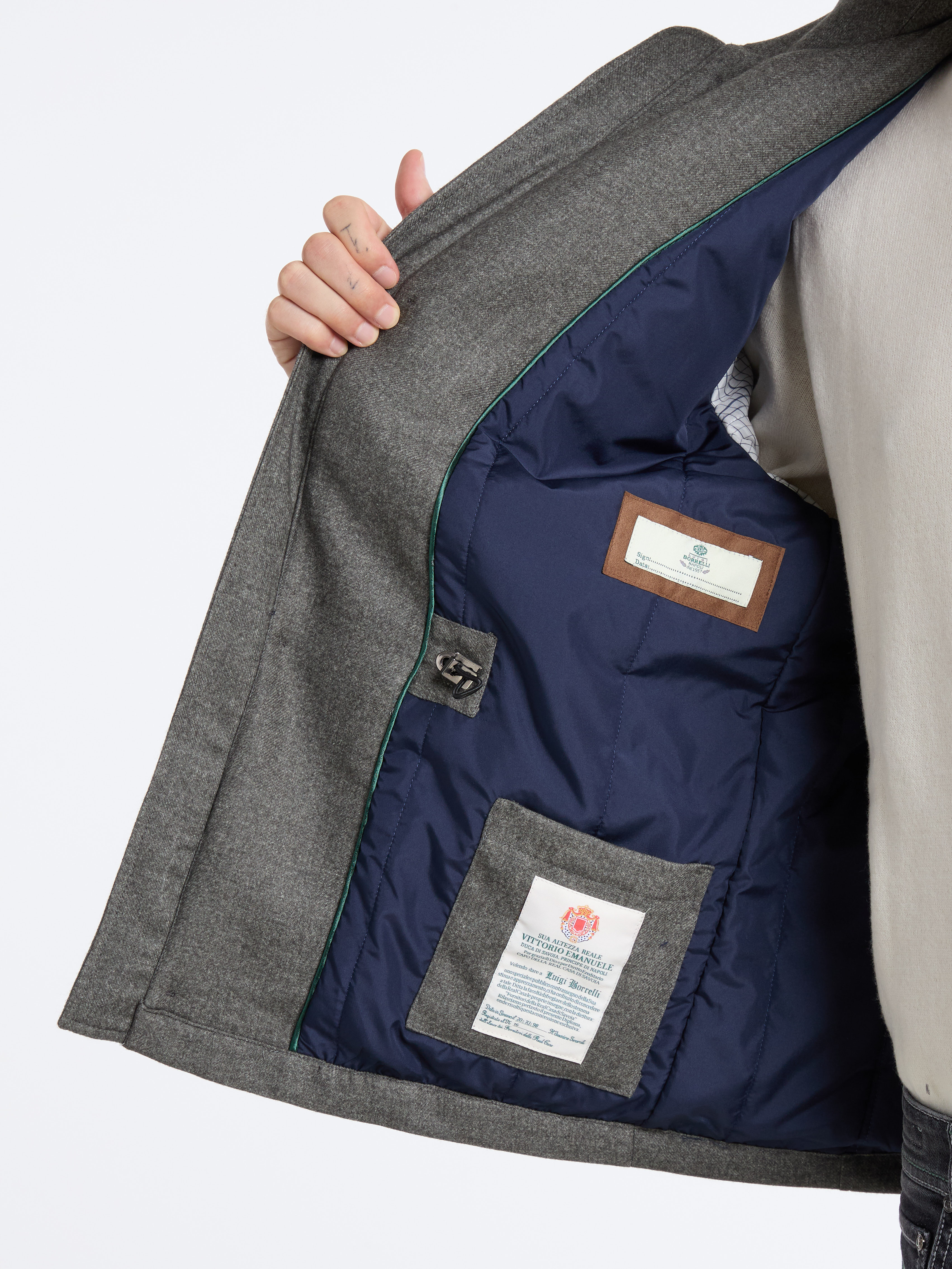 LINED FIELD JACKET - GREEN - LUIGI BORRELLI - NAPOLI - Luigi